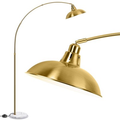 Gold Brass Arc Floor Lamp for Living Room - Mid Century Modern Standing Lamp,...