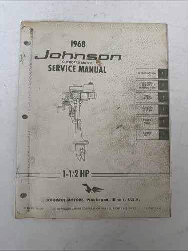 1968 Johnson JM-6801 1-1/2 HP OUTBOARD SERVICE MANUAL