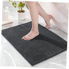 Bathroom Rugs Mat 17x24, Extra Soft Absorbent Chenille Bath Rugs 17"x24" Grey