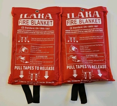 2-Pack Fire Blankets   39''x39'' Emergency Fiberglass Safety Covers for Home & Kit