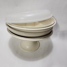 Vintage Tupperware 5 Piece Serve It All Pedestal Stand 1531 1532 1533 1709 1708