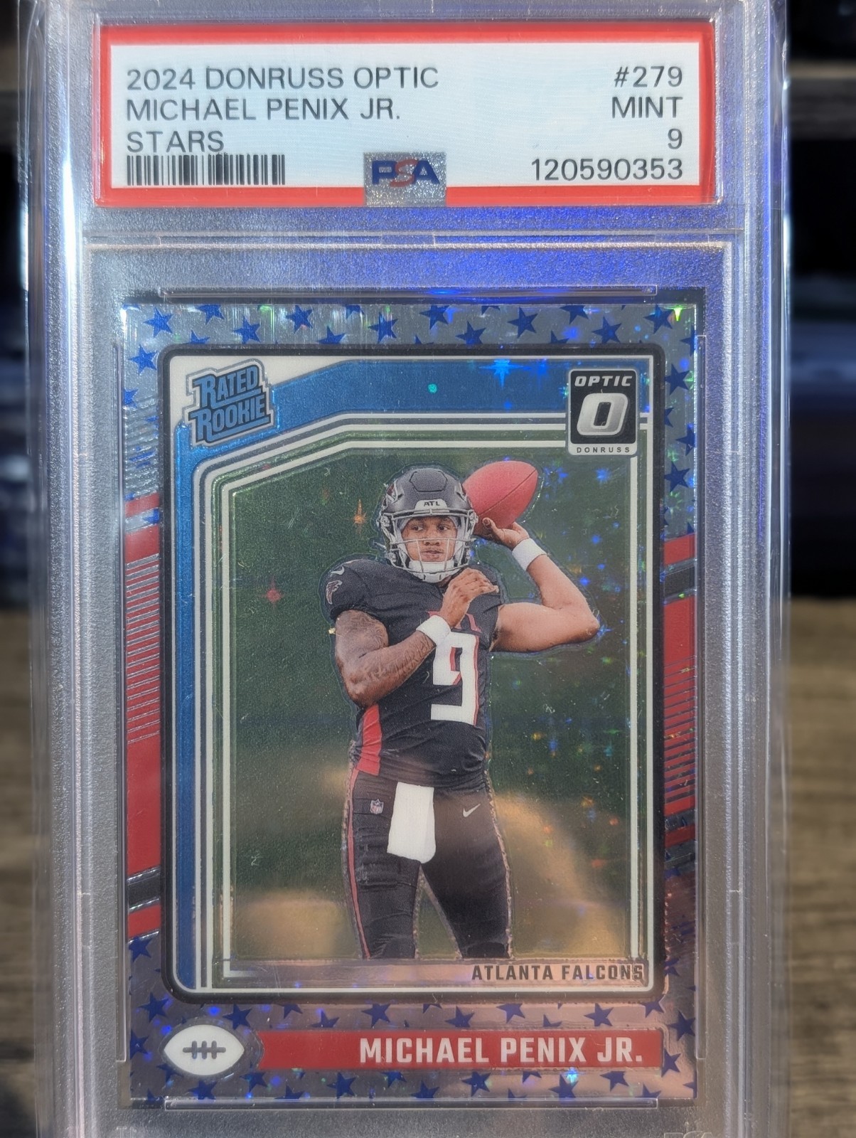 2024 Donruss Optic Michael Penix Jr. Stars Rated Rookie #279 Falcons PSA 9