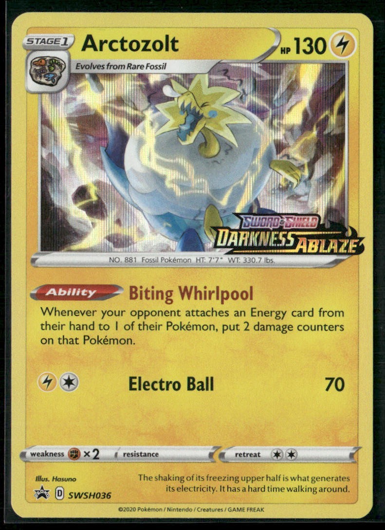 Arctozolt SWSH036 - Pokemon TCG Darkness Ablaze Pre Release Promo NM