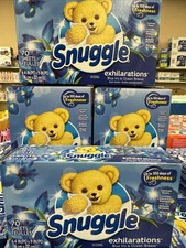 4Pk Snuggle Fabric Softener Dryer Sheets, Blue Iris & Ocean Breeze, 70 Count Box