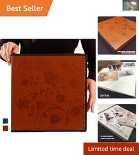 Magnetic Self-Stick Photo Album   High-Quality Leather Vintage Design 40pgs