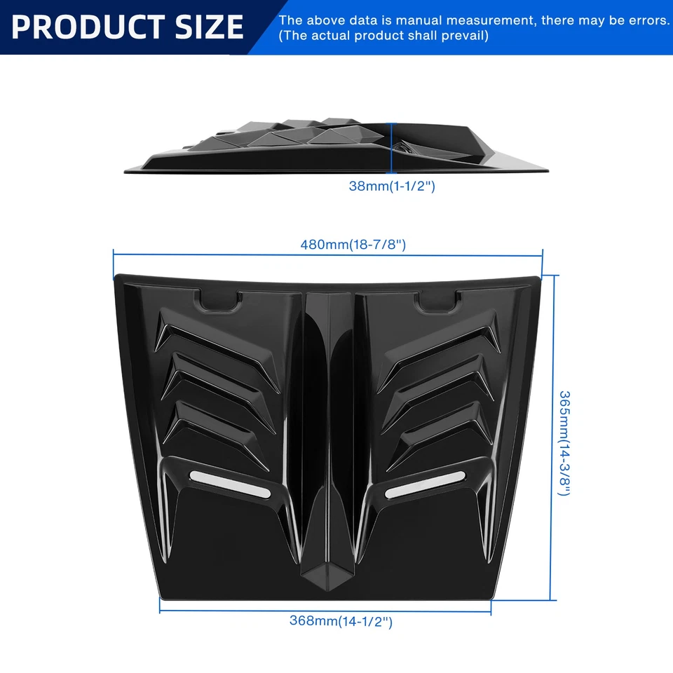 For Chevy Trailblazer Gloss BK Hood Scoop Vents Cover Air Flow Intake Decorative - Image 2 of 4