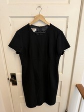 Talbots Vintage Women’s Black 100% Wool Sheath Dress Short Sleeves Lined Sz 14P