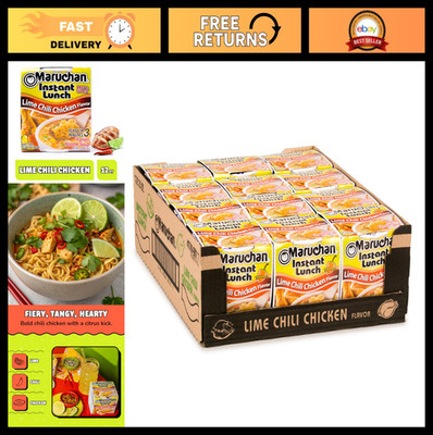 Instant Lunch Ramen Noodles Lime Chili Chicken Flavor - Quick Easy Meal, 12 Cups