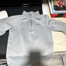Under Armour ColdGear Boys 1/2 Zip Gray Sweatshirt Loose Long Sleeve Size M
