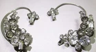 RARE VINTAGE BOUCHER STYLE EARRITE RHINESTONE EARRINGS, CROSSES