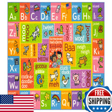Kc Cubs 3X5 Abc Alphabet Animal Sounds Rug Educational Non-Slip Carpet Play Mat