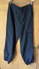 Quick Dry Cargo Black Pants Elastic Cuffs Women's Regular Size L Activewear