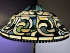 Vintage Large Tiffany Style Leaded Stained Glass Lamp Shade 16" CM