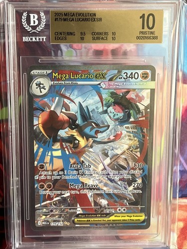 Pokémon TCG BGS Pristine 10 Mega Lucario ex SIR Mega Evolutions #179/132