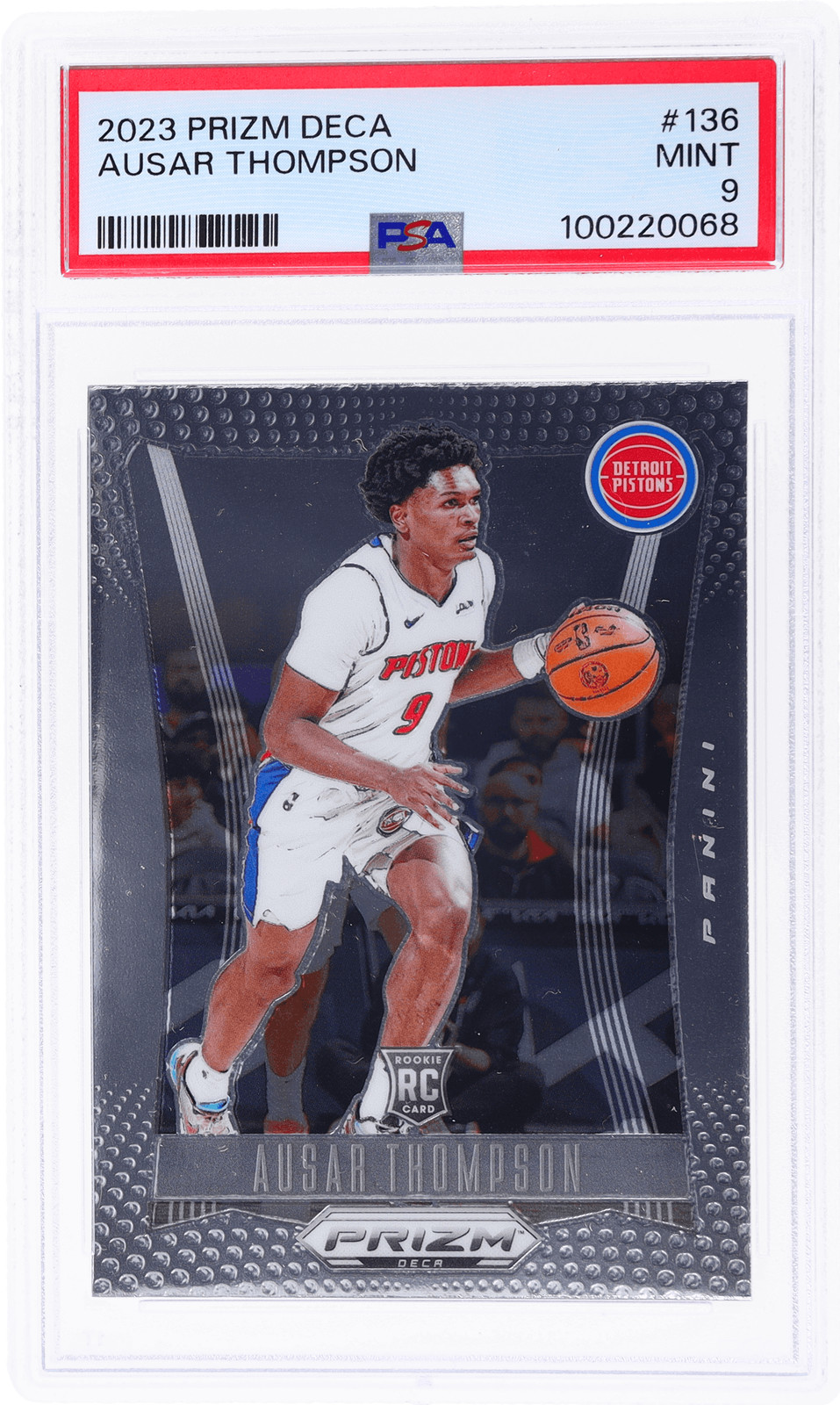 2023 Panini Prizm Deca Ausar Thompson #136 PSA 9