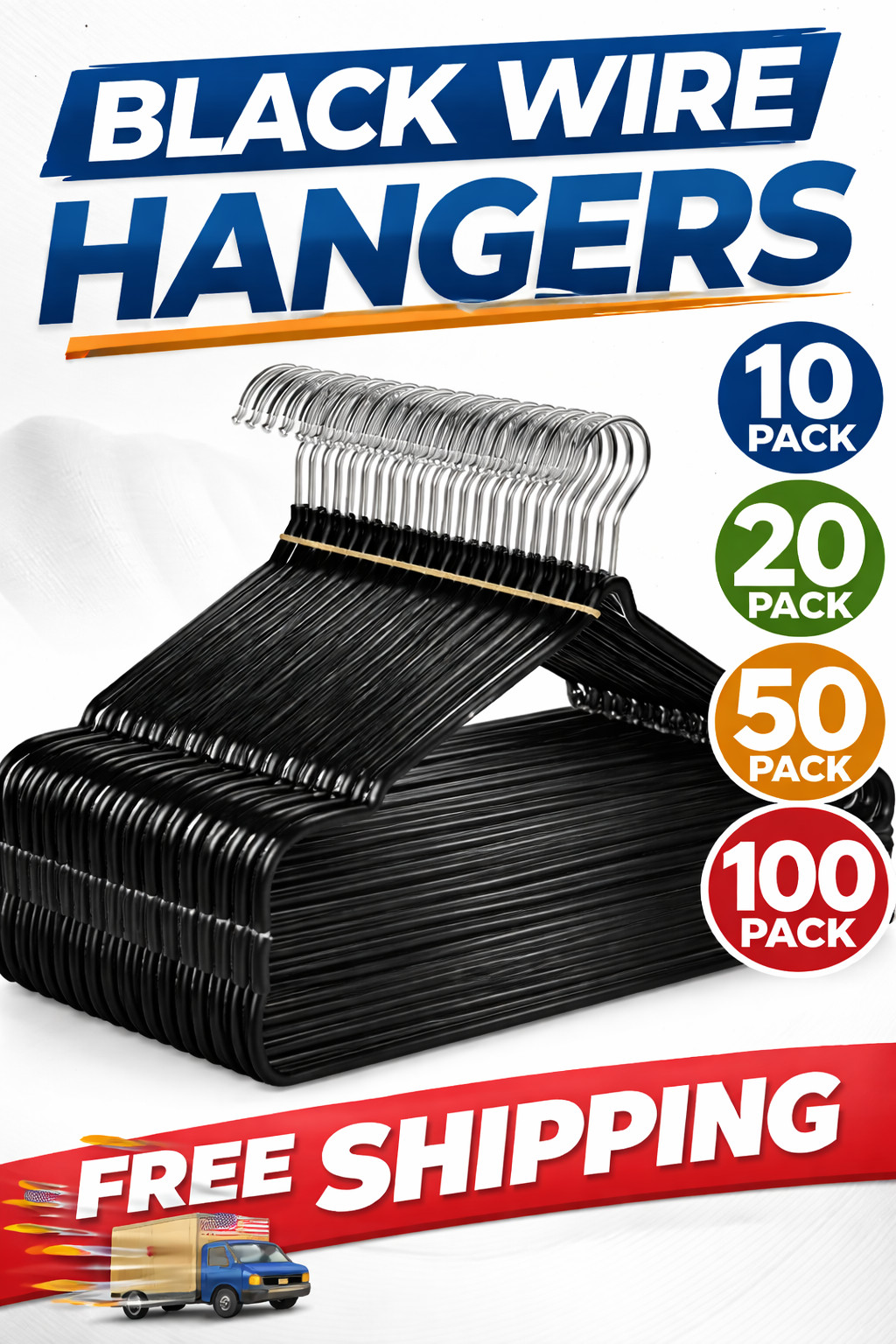 Black Metal Wire Hangers Non-Slip PVC Coated Slim Space Saving Clothes Rack