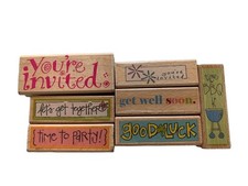 Rubber Stamps Invitations Greetings Wooden Set Craft Tools