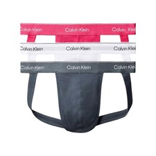 Calvin Klein Mens Icon Cotton Stretch Jock Strap 3-Pack Infinity Bond NB4382 NEW