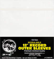 12" Archival Resealable Record Outer Sleeves - Super Clear Premium 2 Mil Thick