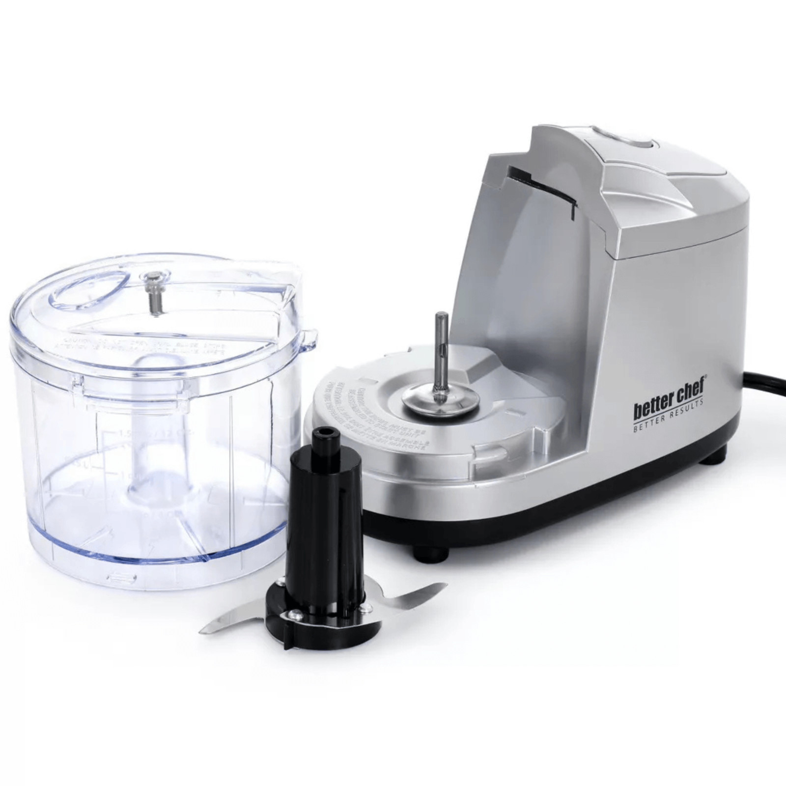 Better Chef 1.5-Cup Mini Chopper Food Processor w Detachable Bowl, Lid & Blade