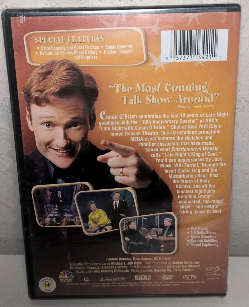 ミュージック TOPCOAT COLLECTION 15th ANNIVERSARY DVD Late Night With Conan OBrien - 10th Anniversary Special (DVD) for