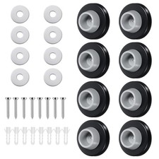 8 PCS Stainless Steel Rubber Wall Mounted Door Stoppers Black Grey Bumpers