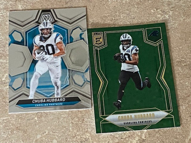 Lot of 2  Chuba Hubbard  Carolina Panthers football cards