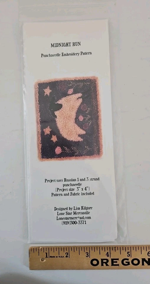 Lone Star Mercantile MIDNIGHT RUN Punchneedle Embroidery Pattern by Lisa Kilgore - Image 2 of 4