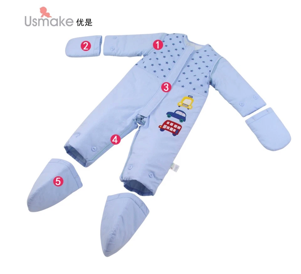 Saco de dormir para niños pequeños Usmake/优是 con piernas y pies talla M  Foto 4 de 4
