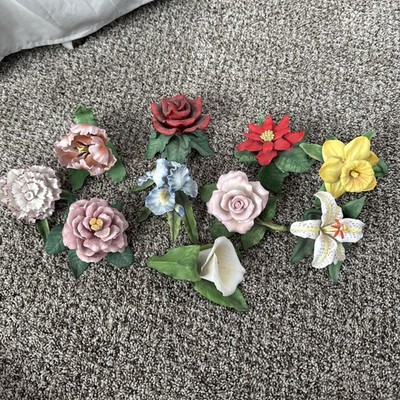 10 Lenox Porcelain Flower Figurines