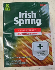 Irish Spring 29.6 Oz Sport Strength Soap Bars 1 Pack-8Count  Exp 02/2023