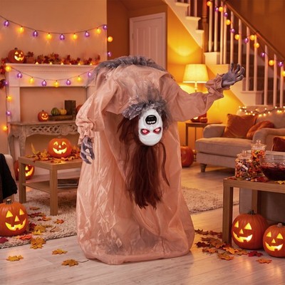 HOMCOM Animierter Halloween-Geist für Innen & geschützten Außenbereich