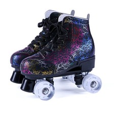 LED Light Up Roller Skates Adult Kids Quad Flash Wheels Retro Indoor Outdoor
