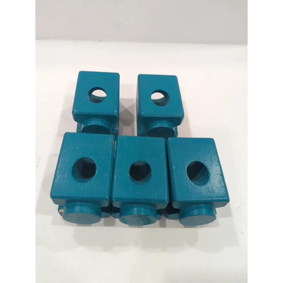 Hape Quadrilla Wooden Marble Run Replacement Lot Of 5 Turquoise Blocks - Image 4 of 4
