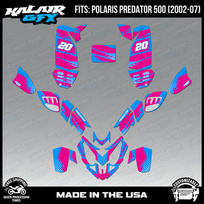 Graphics Kit for Polaris ATV Predator 500 (2002-2007) Spear - MAGENTA
