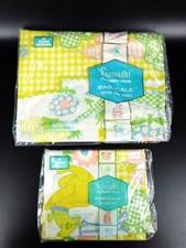 Wamsutta BabyCale Nursery Crib Set Percale NOS New Vintage Patchwork Animals