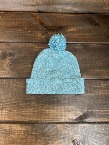 Carhartt Blue Knit Cuffed Pom Pom Beanie Hat Unisex One Size - 第 7/8 張圖片