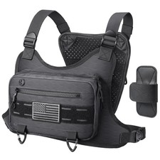 Outdoor Sport Chest Rig for Men Women, Running Vest Bag with Pack Holster, Ch...