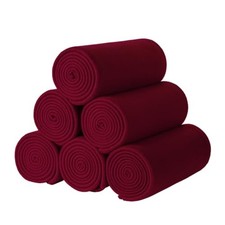 Fleece Throw Blanket 6 Pack Blankets Bulk Pack of 6 - 50 x 60 inch Burgundy
