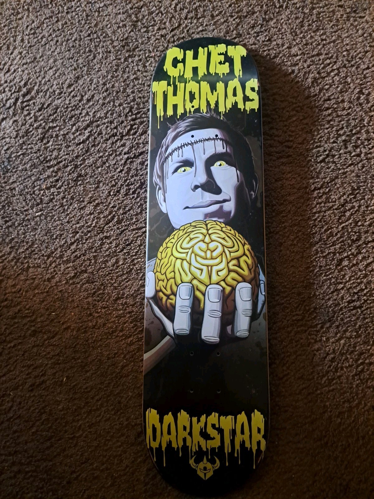 DARKSTAR SKATEBOARD CO. CHET THOMAS PRO MODEL THE BRAINS SKATEBOARD DECK 