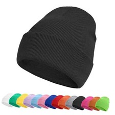 Toddler Beanie Baby Kids Beanies Warm Winter Hat Knit 3-12 Years 1 Pack-black