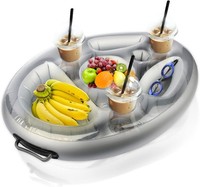 Aufblasbarer GeträNkehalter 2In1 Snackhalter Poolbar 8 LöCher GroßE KapazitäT