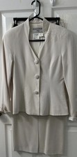 Daymor Couture 2 Pc Suit Wedding Mother Bride with beading Ivory Size 4P
