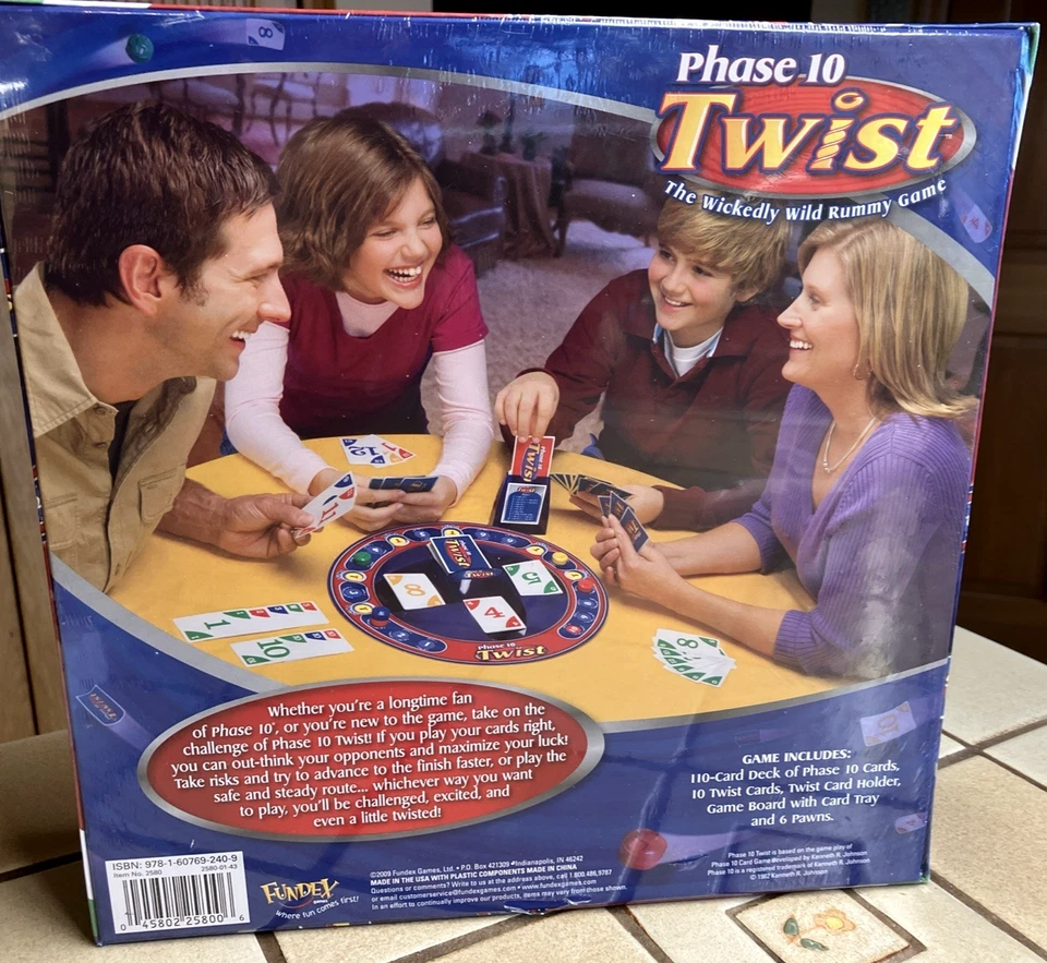 PHASE 10 TWIST RUMMY GAME FUNDEX 2009 NEW FACTORY SEALED - Image 2 of 3