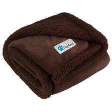 PetAmi Dog Blanket for Medium X-Large - 80 X 60 Inches, Brown/Brown Sherpa