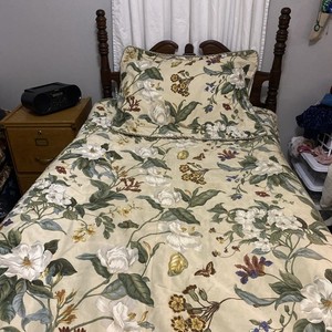 Waverly Williamsburg Floral Magnolia Butterfly Set Queen Comforter & 2 Shams