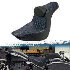 One-Piece Driver Passenger Seat Motorcycle 2-Up Seat With Driver Backrest Cus...
