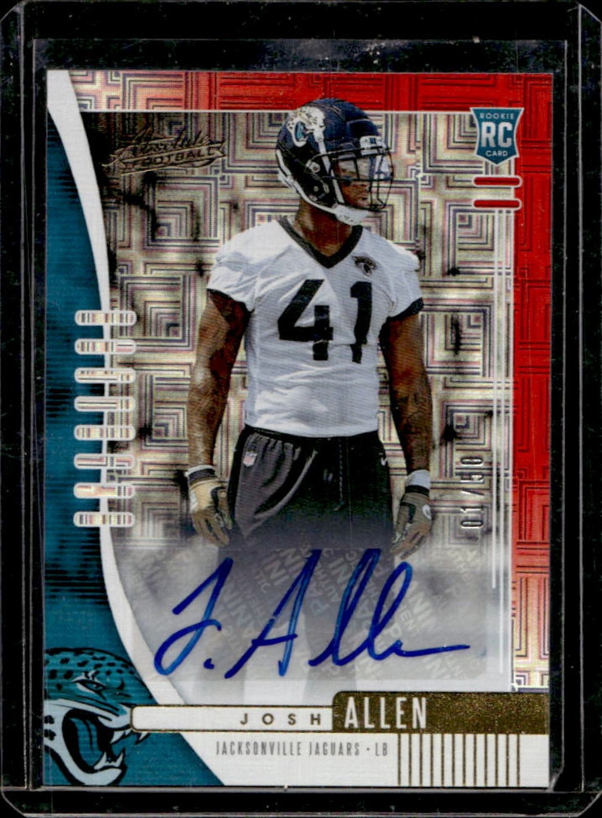 Josh Allen Panini Absolute #161 Signature-Red Squares