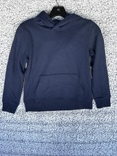 #4kids Essential Hoodie Youth M Navy Blue Cotton Pockets Long Sleeve