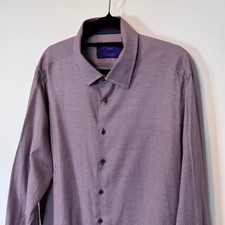 Smart navy shirt by Valino Milan. Classic long sleeve cut with pocket XL